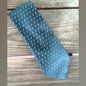 Nautica 100% Silk Navy Tie with Sail Boat Print